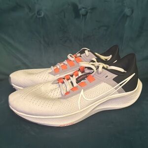 Nike Air Zoom Pegasus 38 White and Black Running Shoes